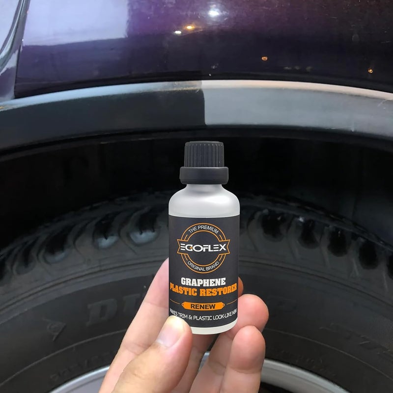 EGOFLEX Graphene Plastic Restorer Trim Kit - Crystal Coating Plastic Restorer for Cars - Rubber Vinyl Headlight Restoration Restore a Finish Back to Black Shine Exterior Auto Detailing Supplies - Image 3
